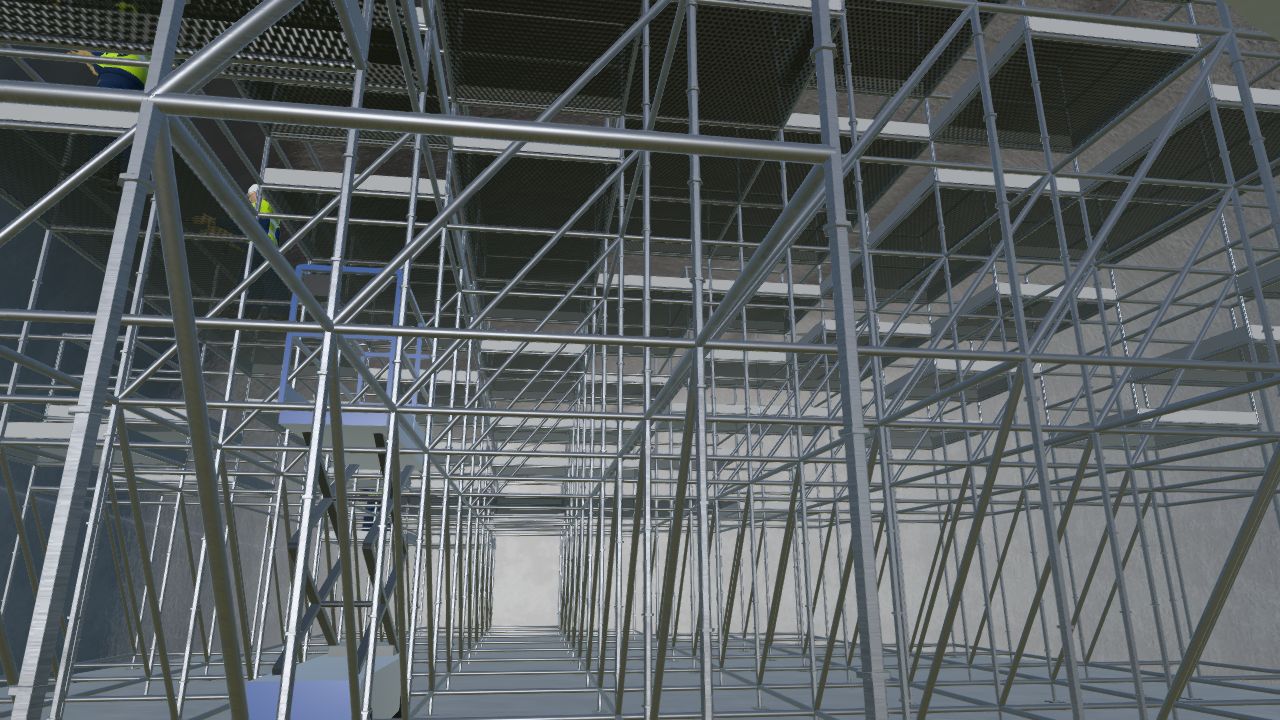Interior del ovoide en obra